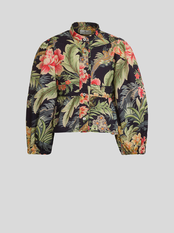 Shop Etro Floral Blouse For Children In Navy Blue