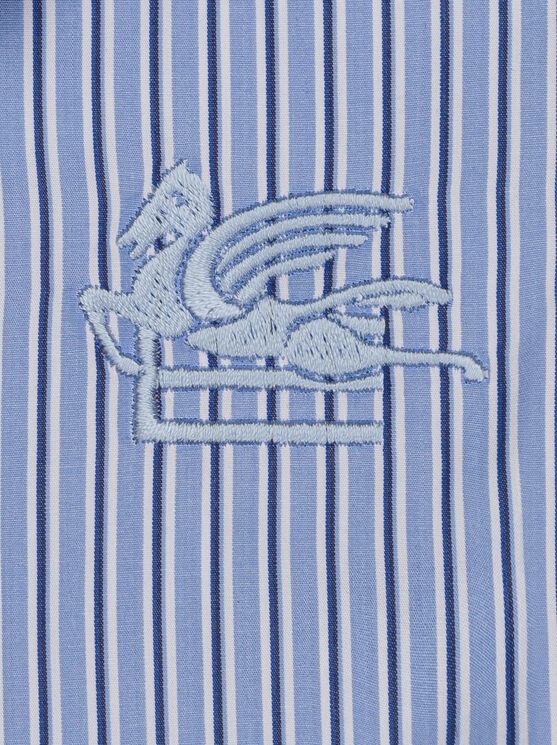 Shop Etro Striped Shirt For Children In Light Blue