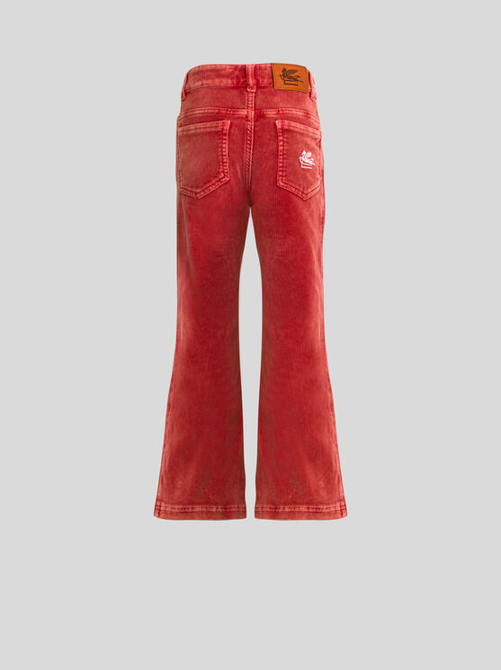 Shop Etro Velvet Trousers For Children In Rot