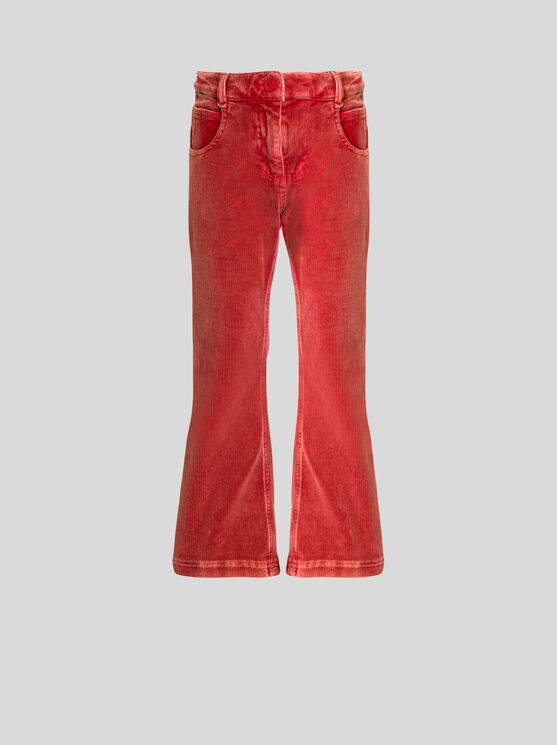 Shop Etro Velvet Trousers For Children In Rot