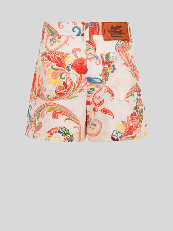 Shop Etro Summer Shorts For Children In White