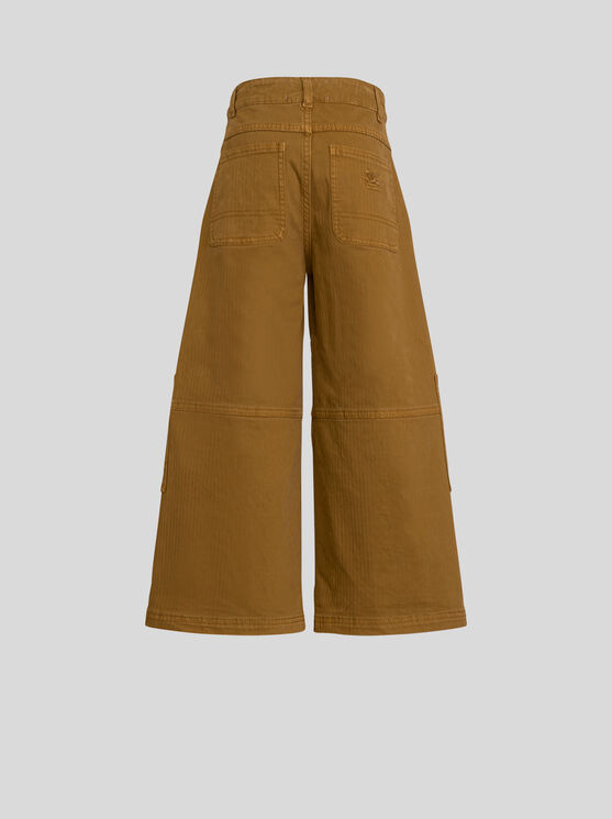 Shop Etro Cargo Trousers For Children In Light Brown