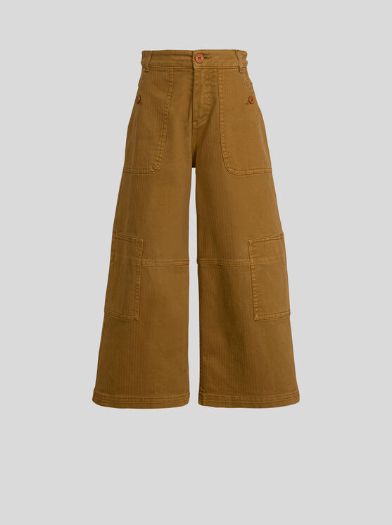 Shop Etro Cargo Trousers For Children In Light Brown