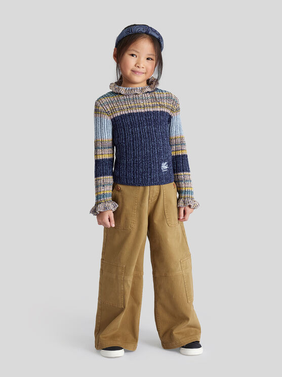 Shop Etro Cargo Trousers For Children In Light Brown