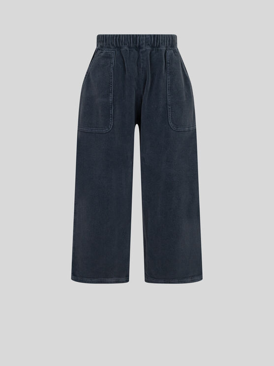 Shop Etro Velvet Trousers For Children In Navyblau