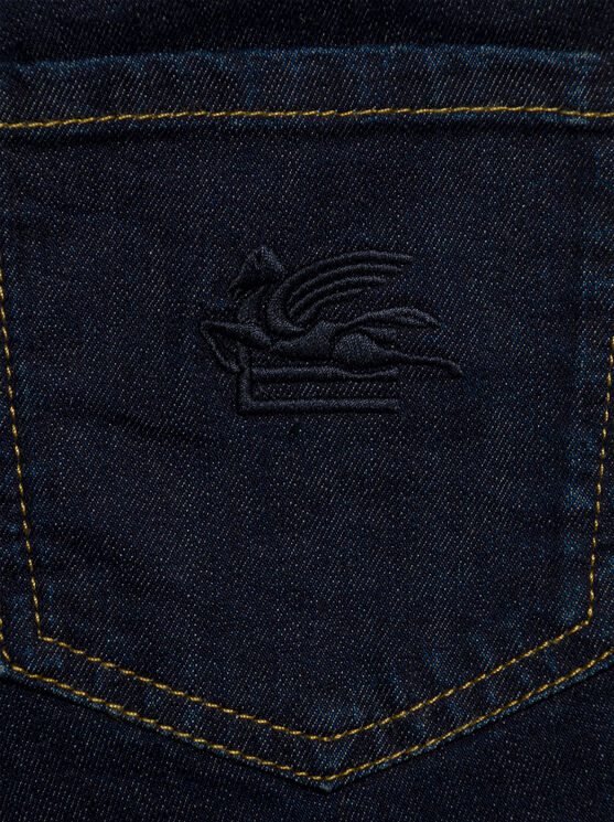 Shop Etro Jeans For Children In Navy Blue