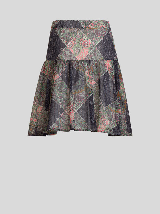 Shop Etro Crepon Skirt For Children In Navyblau