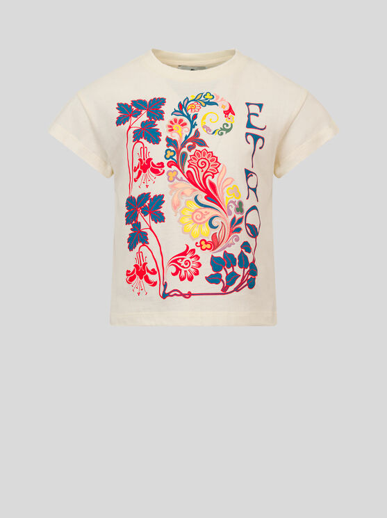 Shop Etro Summer T-shirt For Children In White