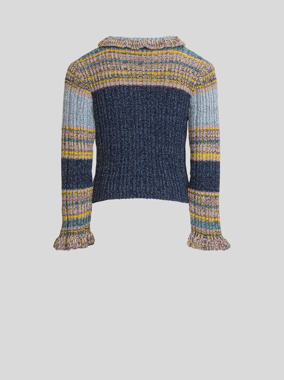 Shop Etro Striped Jumper For Children In Navy Blue