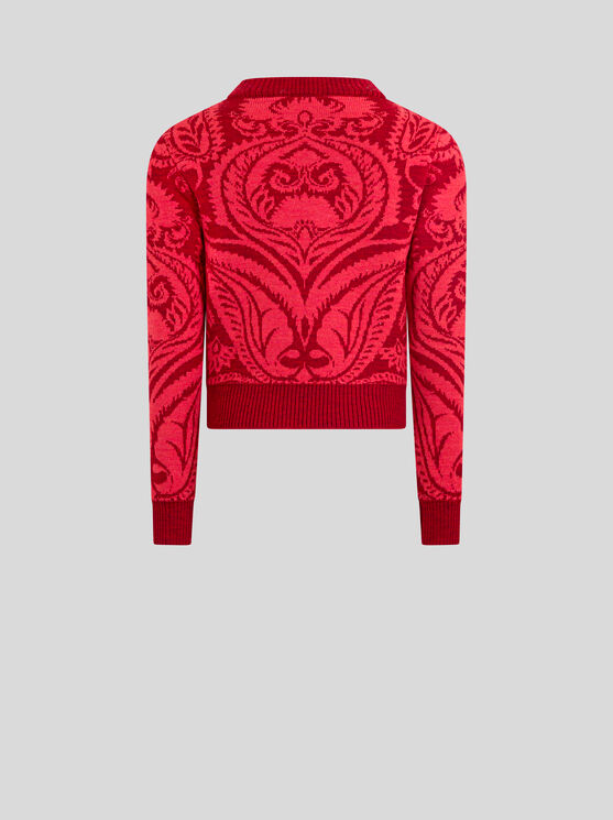 Shop Etro Jacquard Cardigan For Children In Rot