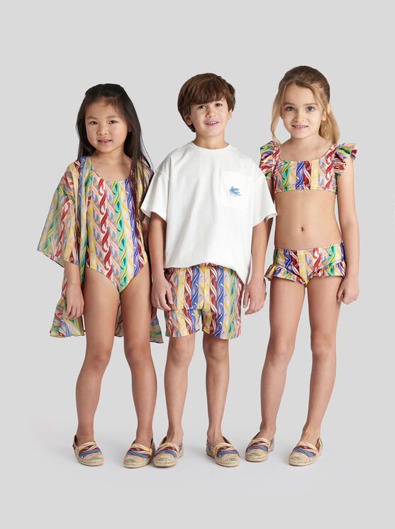 Shop Etro Summer Two-piece Swimsuit For Children In Multicolour