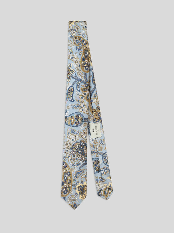 Shop Etro Floral Paisley Tie In Light Blue