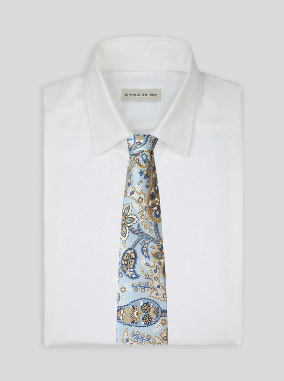 Shop Etro Floral Paisley Tie In Light Blue