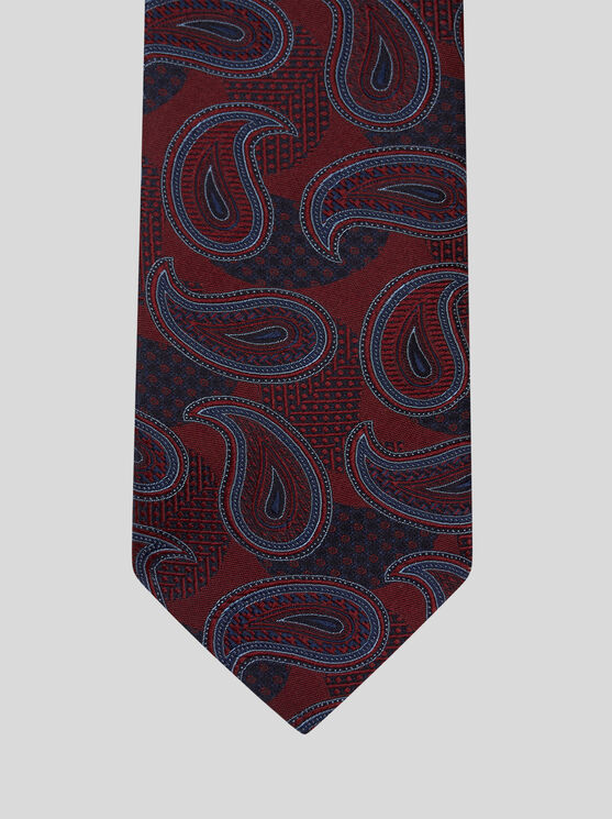 Shop Etro Paisley Jacquard Tie In Burgundy