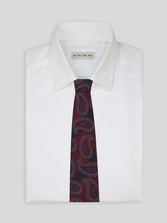 Shop Etro Paisley Jacquard Tie In Burgundy