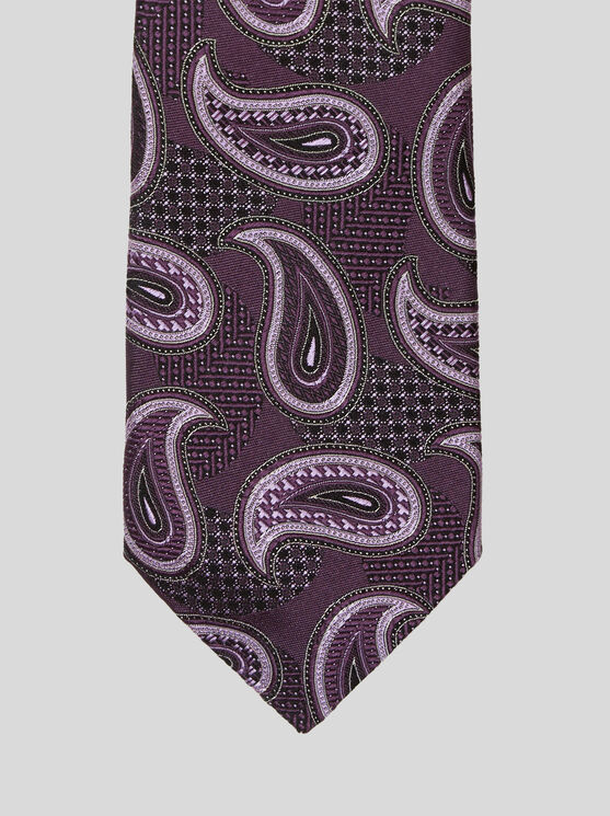 Shop Etro Paisley Jacquard Tie In Purple