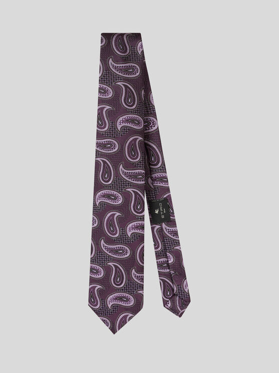 Shop Etro Paisley Jacquard Tie In Purple