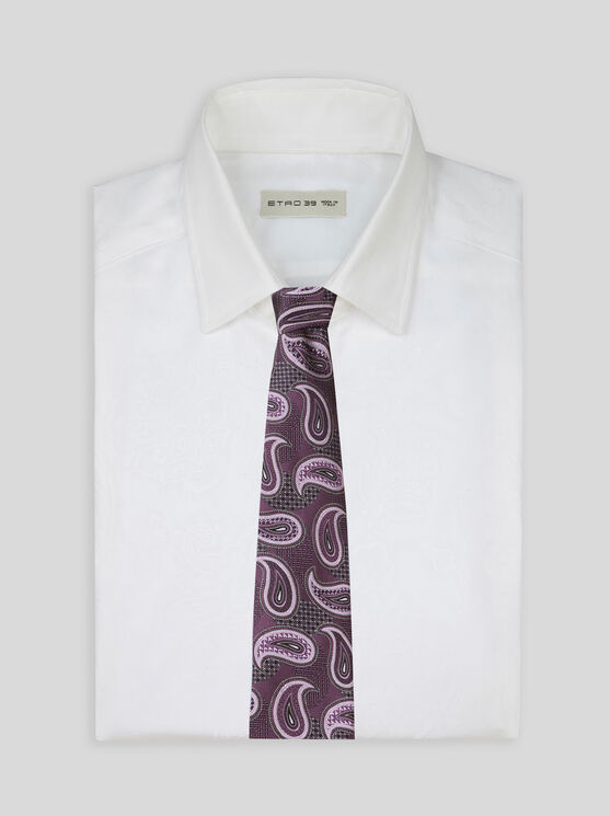 Shop Etro Paisley Jacquard Tie In Purple