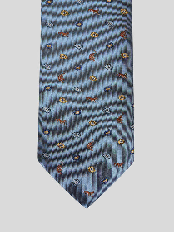 Shop Etro Silk Jacquard Tie In Light Blue