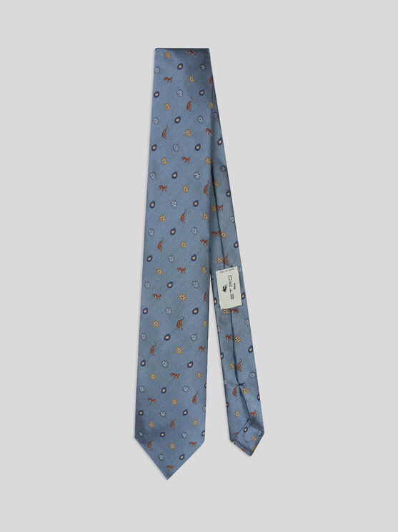 Shop Etro Silk Jacquard Tie In Light Blue