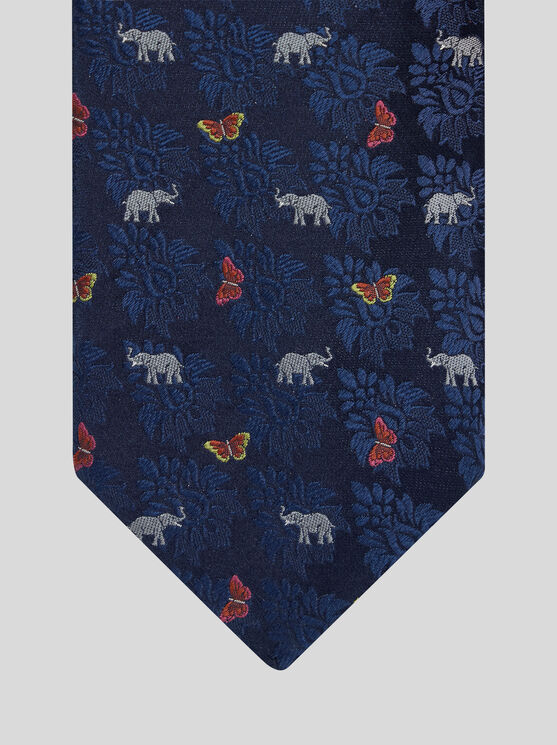 Etro Patterned Tie In Navy Blue