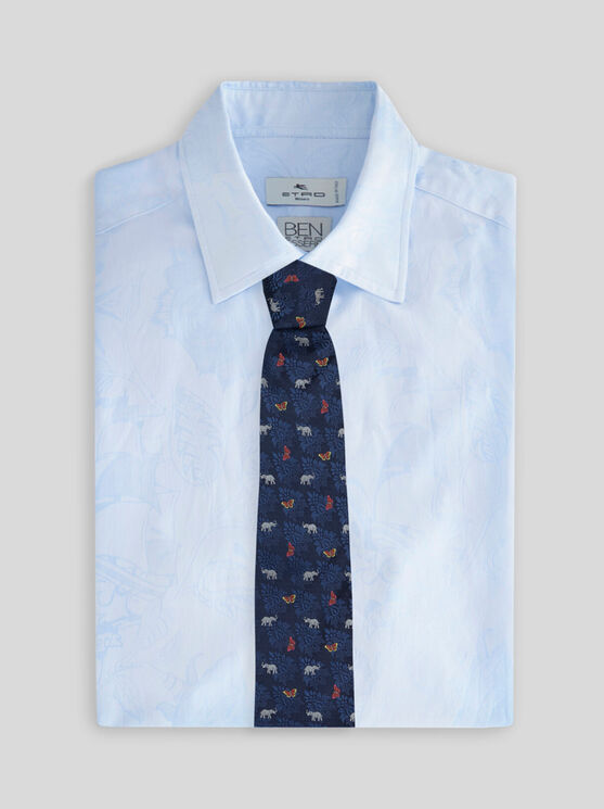 Etro Patterned Tie In Navy Blue