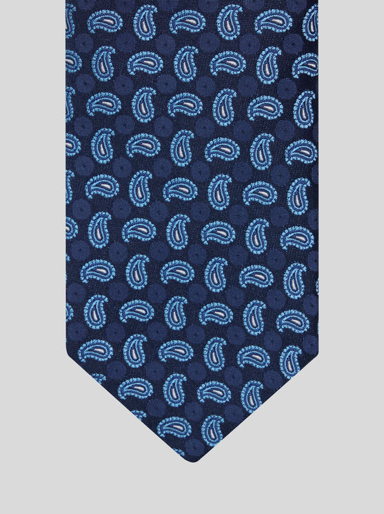 Etro Paisley Silk Tie In Blue