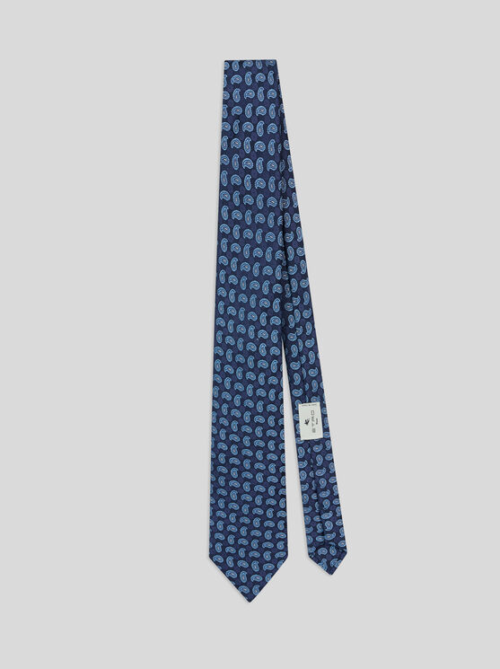 Etro Paisley Silk Tie In Blue