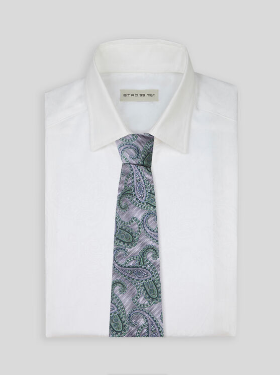 Etro Paisley-pattern Silk Tie In Green