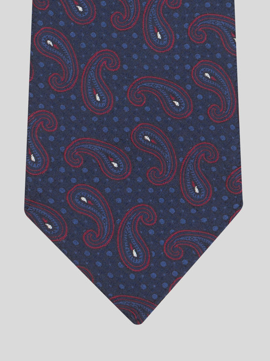 Etro Paisley-print Silk Tie In Navy Blue