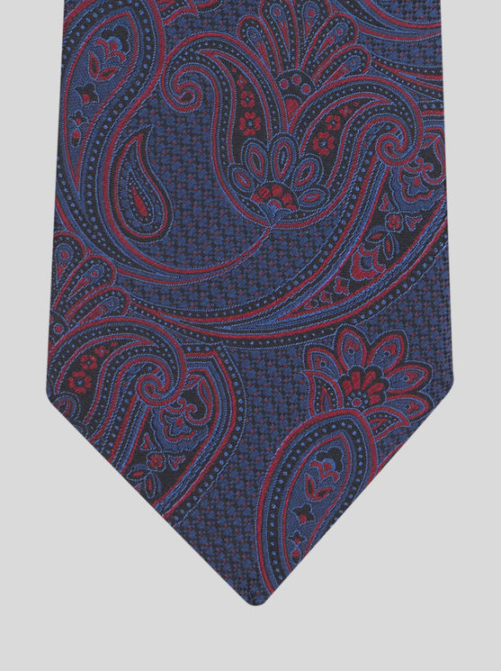 Etro Paisley-print Silk Tie In Navy Blue