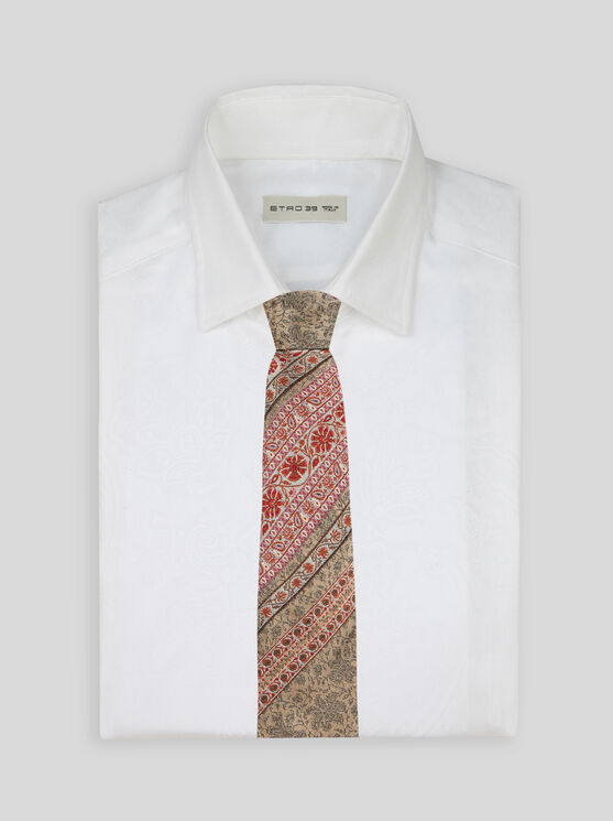 Etro Tie With Placed Designs In Red