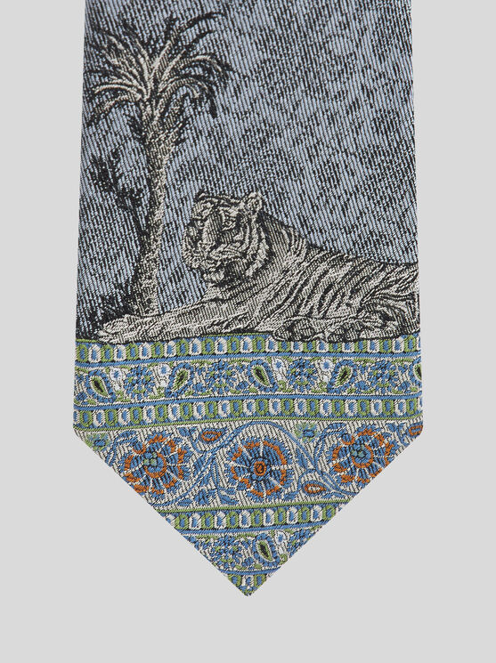 Etro Tie With Placed Designs In Light Blue