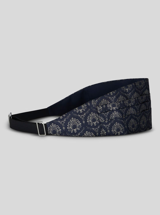 Shop Etro Jacquard Cummerbund In Navy Blue