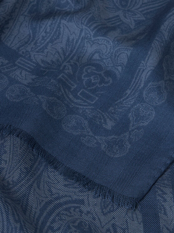 Shop Etro Schal Mit Paisley-print In Navyblau