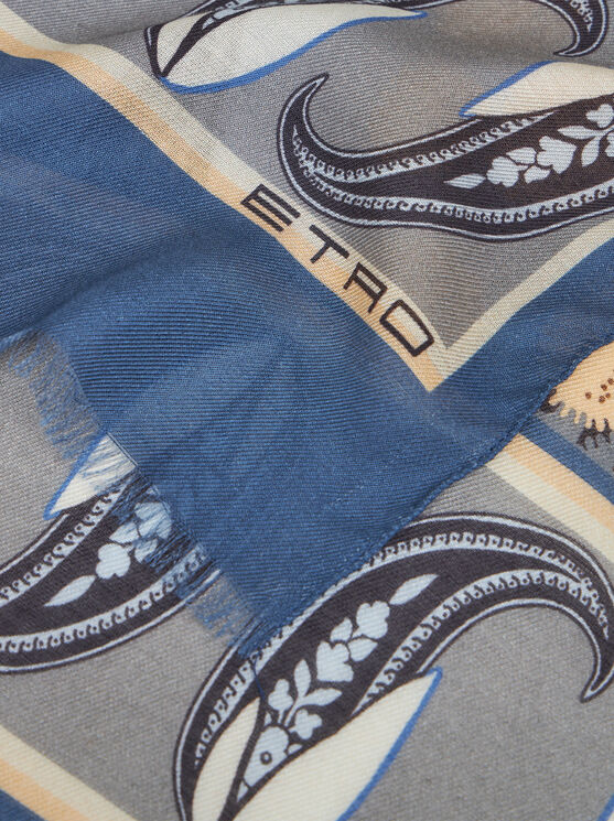 Shop Etro Floral Paisley Scarf In Light Blue