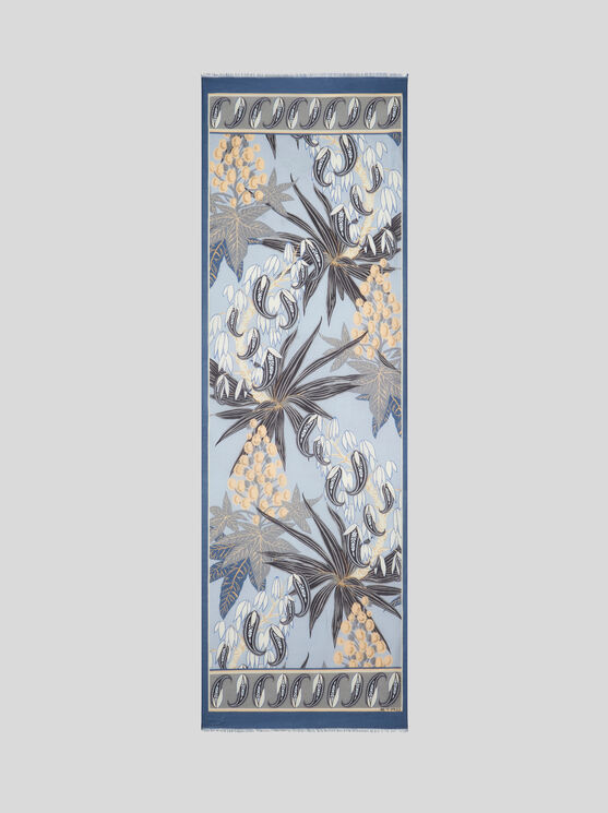 Shop Etro Floral Paisley Scarf In Light Blue