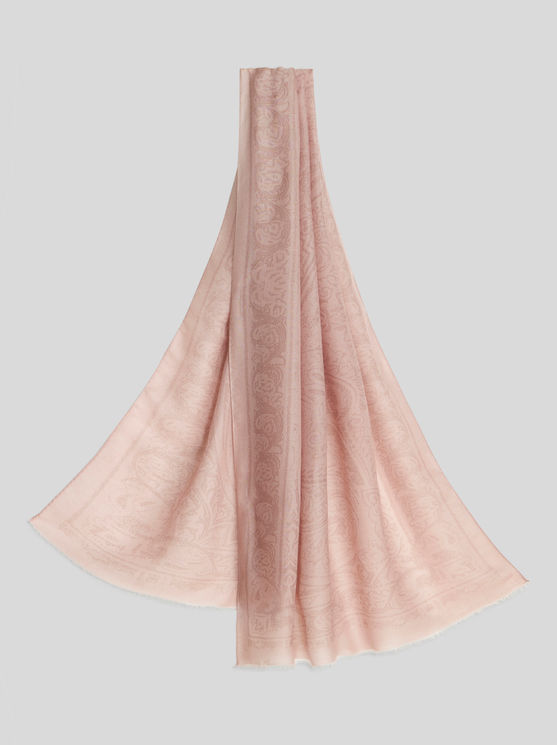 Shop Etro Paisley Wool And Cashmere Scarf In Pink