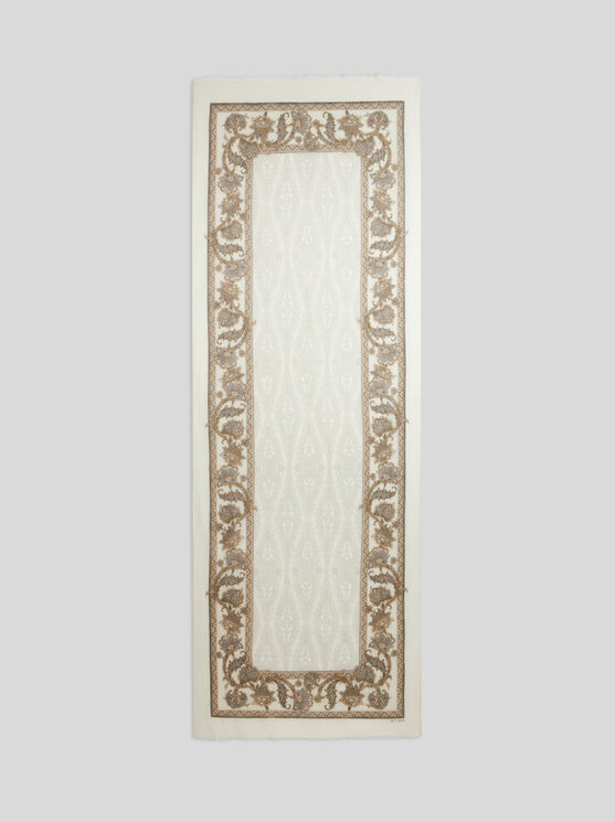 Etro Floral Printed Scarf In Beige