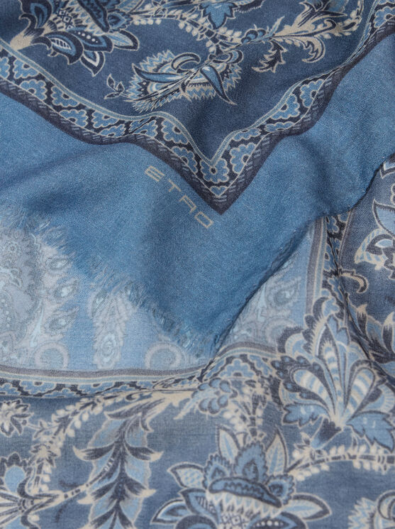 Etro Cashmere Scarf In Light Blue
