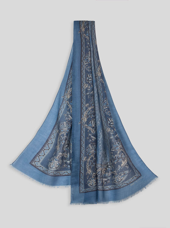 Etro Cashmere Scarf In Light Blue