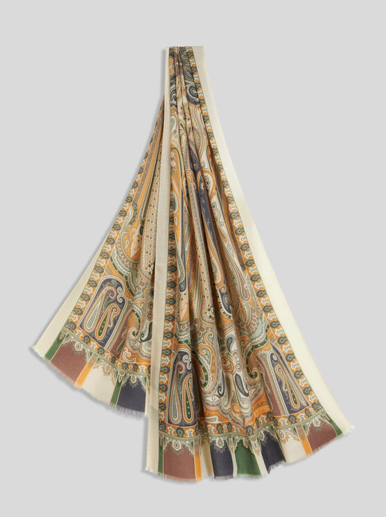 Shop Etro Paisley Scarf In Beige