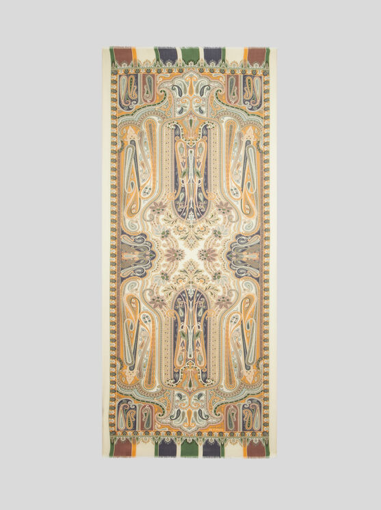 Shop Etro Paisley Scarf In Beige