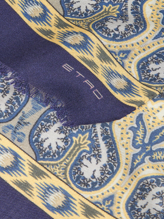 Shop Etro Paisley And Check Scarf In Black