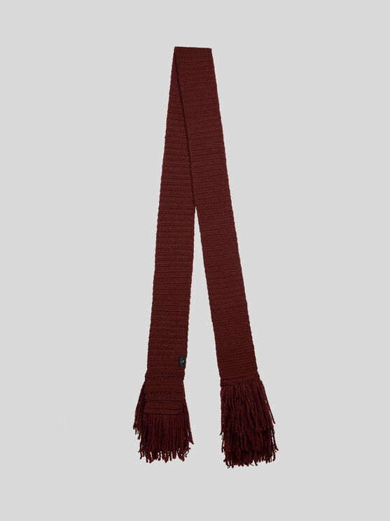 Etro , Wool And Alpaca Scarf With Fringing, Man, Burgundy In Burgundy