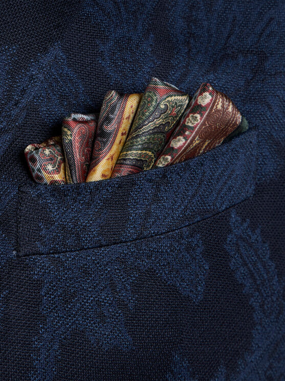 Shop Etro Printed Silk Pocket Square In Multicolour