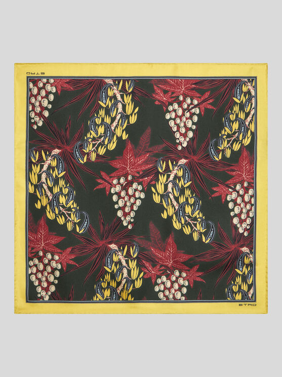 Shop Etro Printed Silk Pocket Square In Multicolour