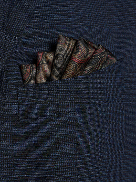 Shop Etro Printed Silk Pocket Square In Black