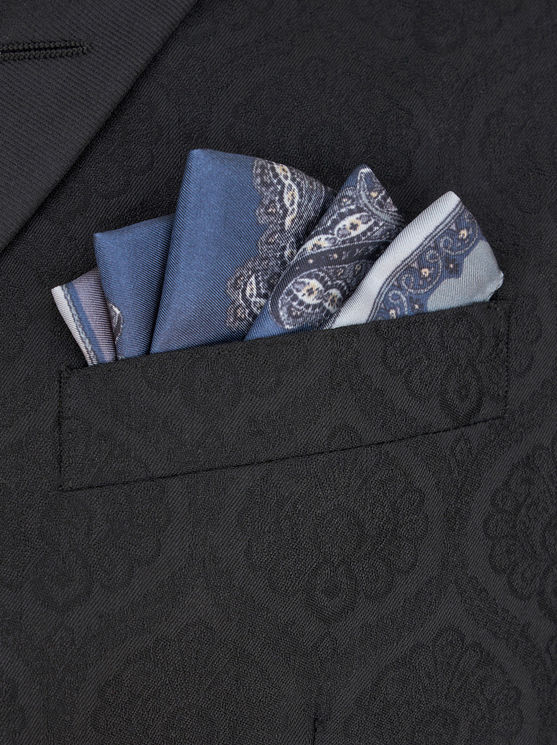 Shop Etro Paisley Pocket Square In Grey