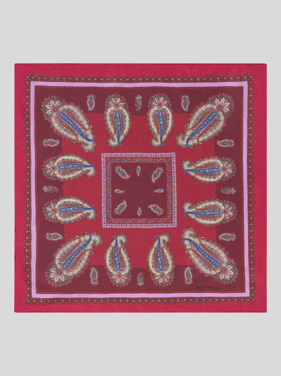 Etro Paisley-print Silk Scarf In Red